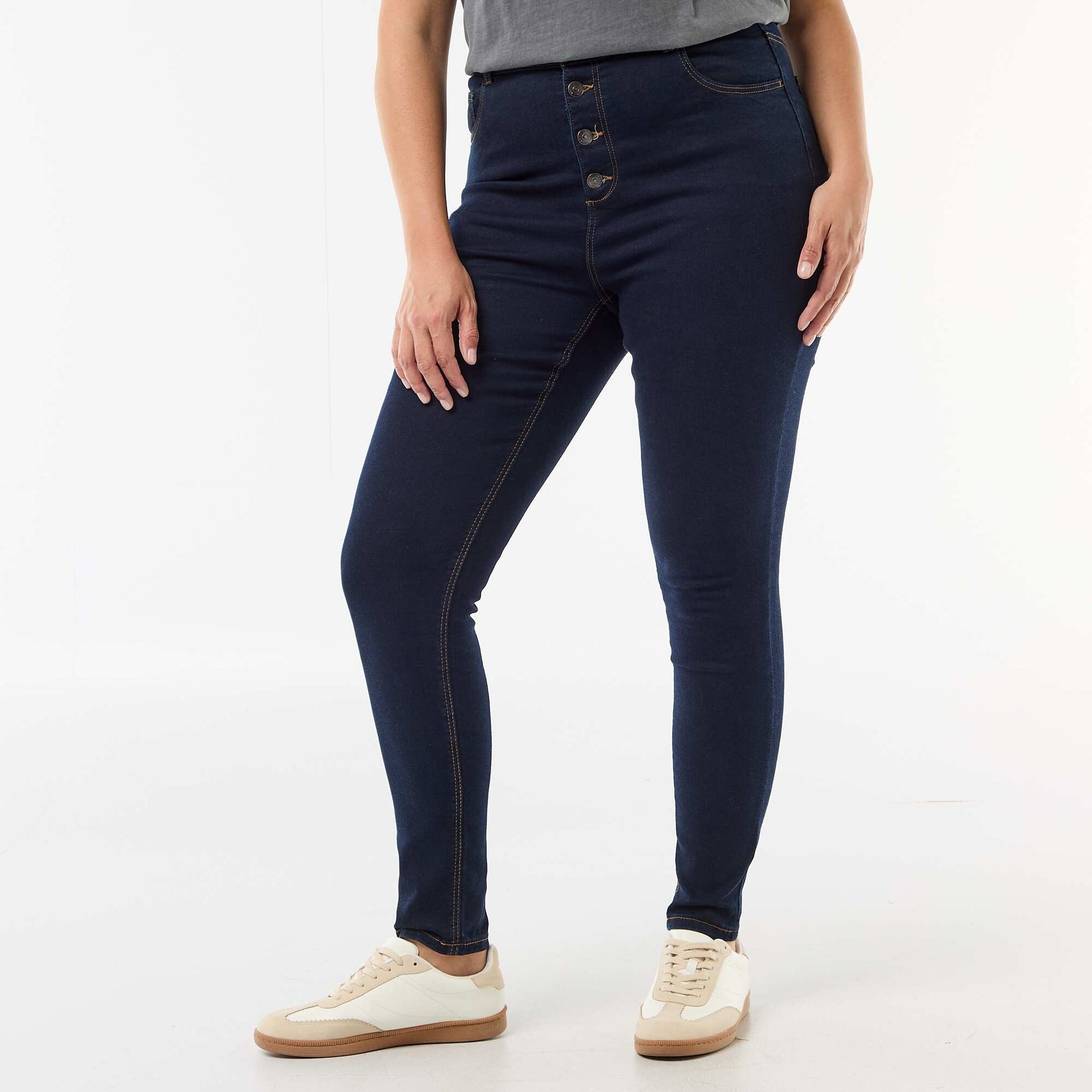 Pantalón skinny de tiro muy alto - L30 AZUL