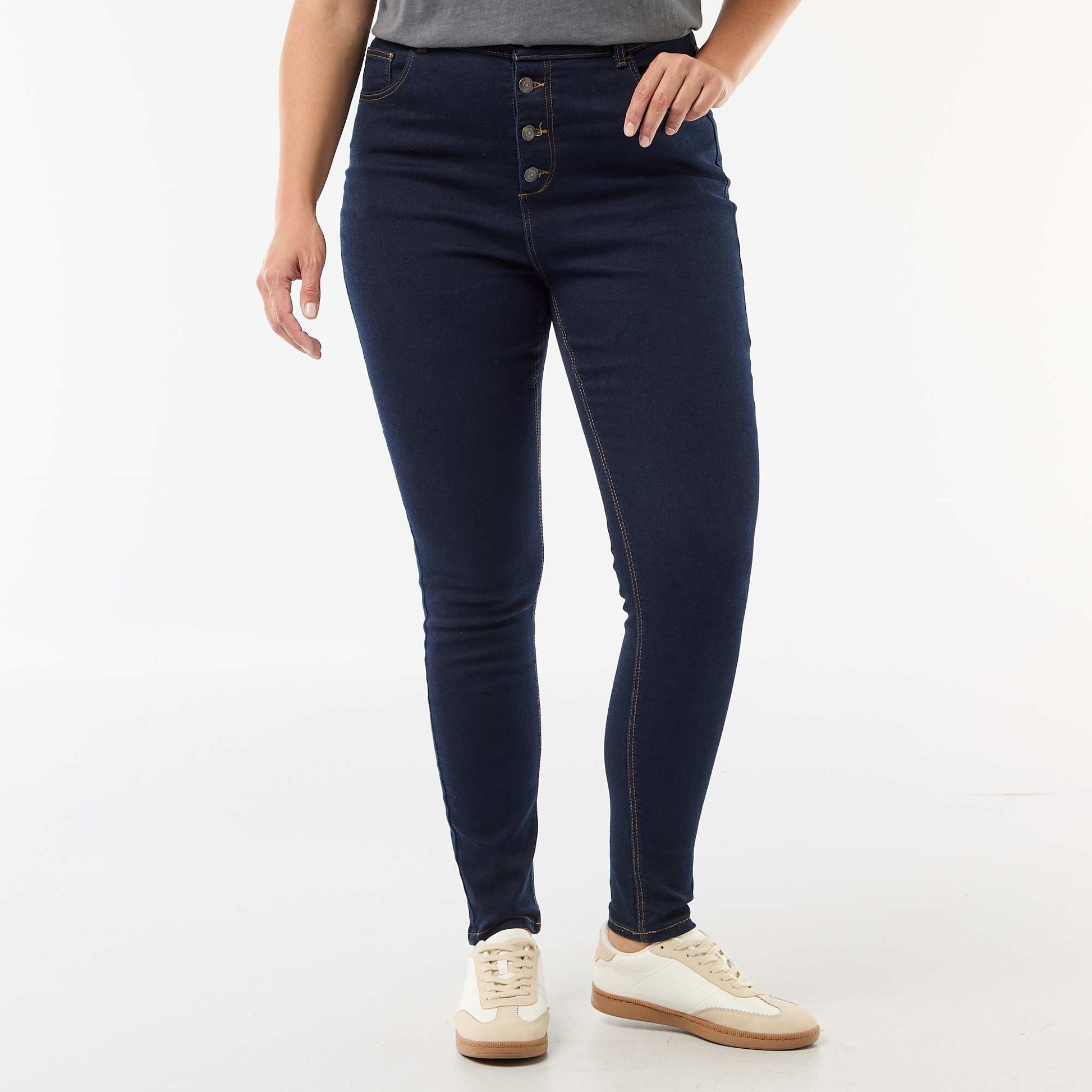 Pantalón skinny de tiro muy alto - L30 AZUL