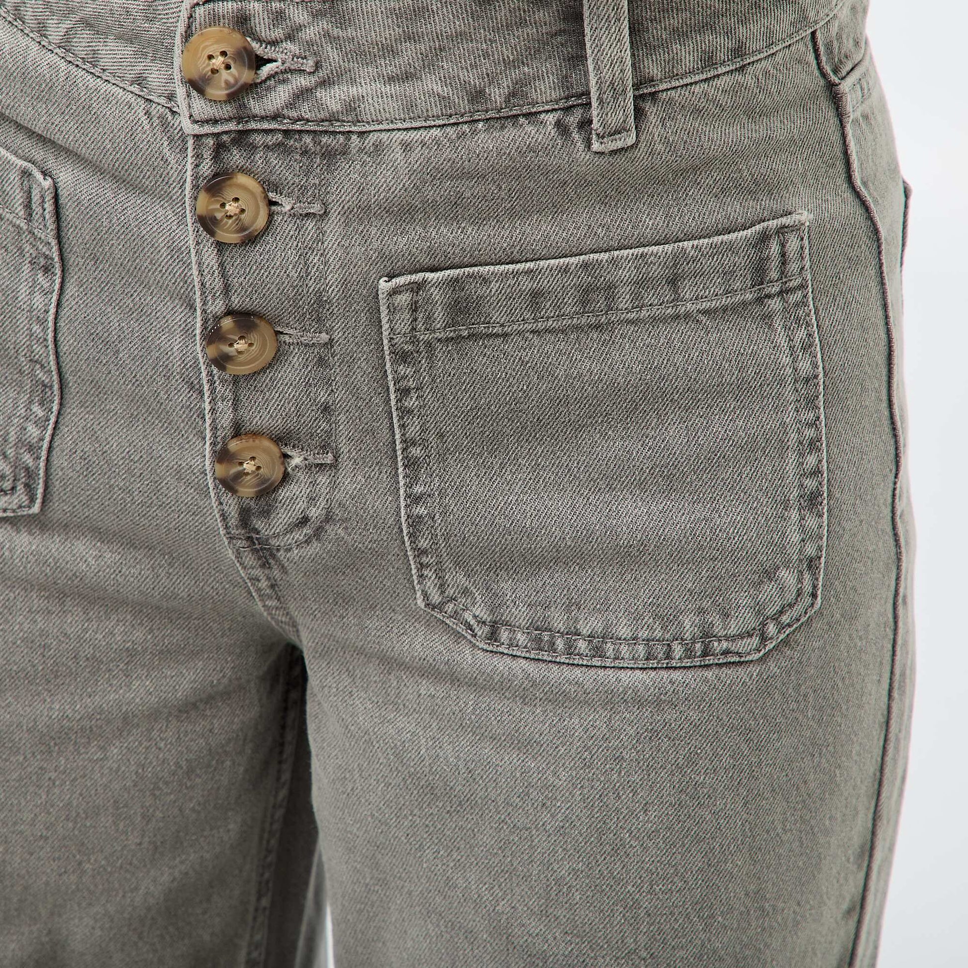Pantalón jean wide liso GRIS