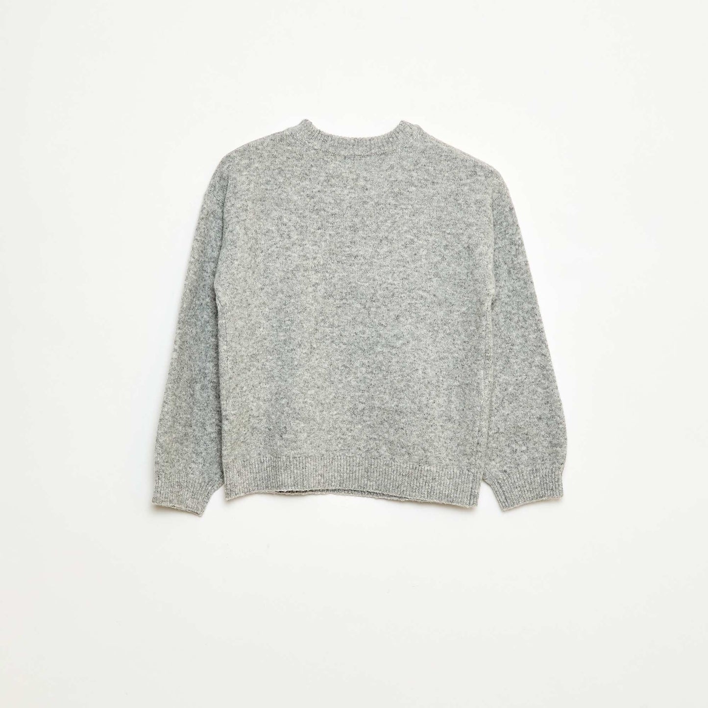 Sweater de punto con lazo de punto trenzado en la parte delantera GRIS