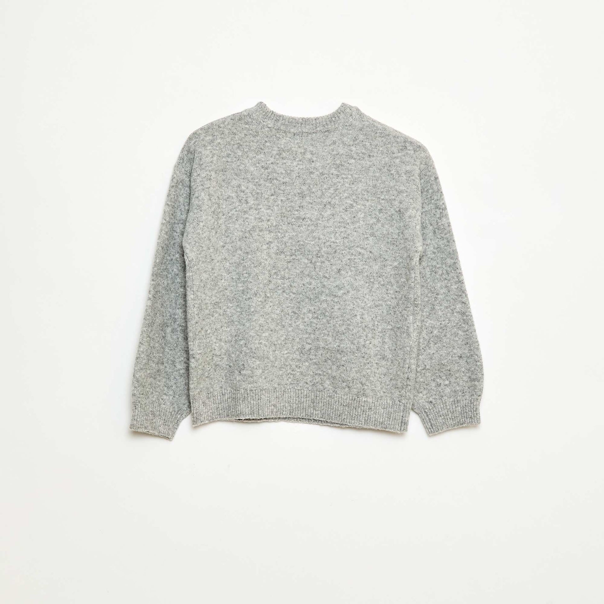 Sweater de punto con lazo de punto trenzado en la parte delantera GRIS