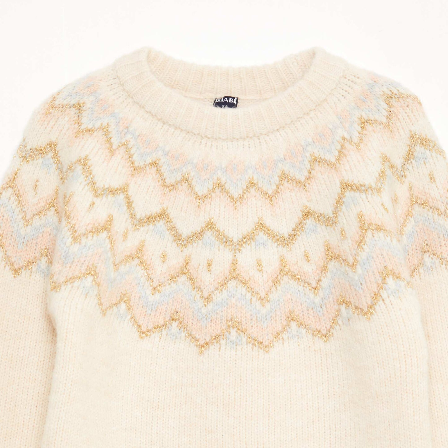 Sweater de lana con diseño jacquard BEIGE