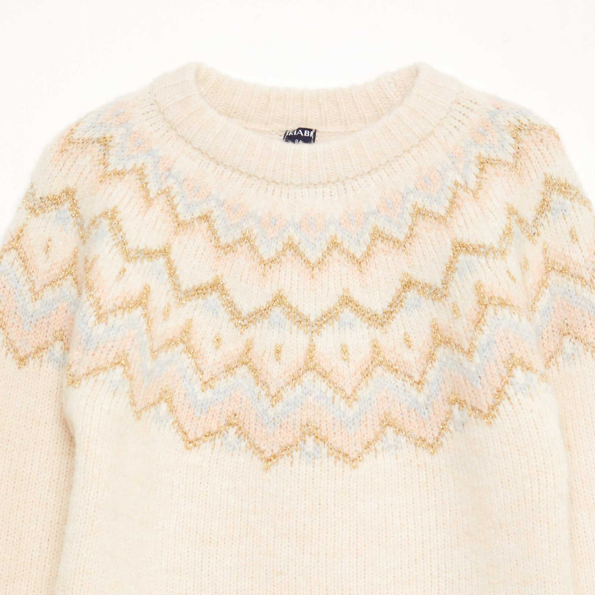Sweater de lana con diseño jacquard BEIGE