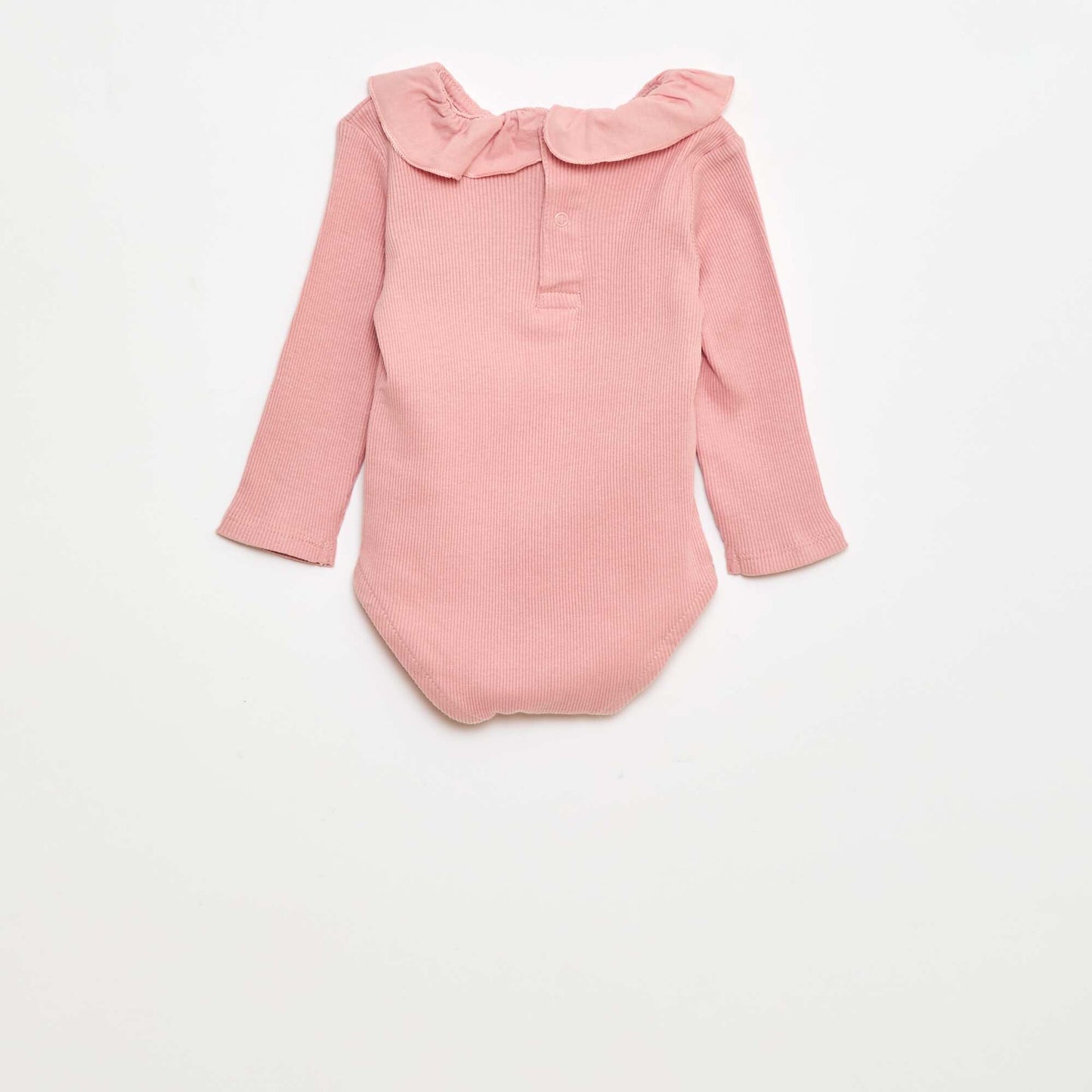 Body de canalé con cuello con volantes ROSA