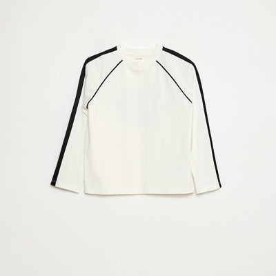 Camiseta de punto con mangas largas BEIGE