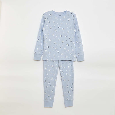 Conjunto de pijama estampado camiseta + pantalón - 2 piezas AZUL