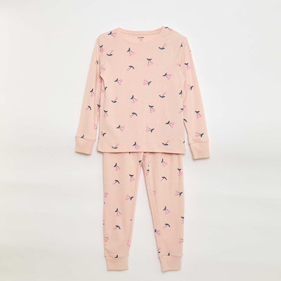 Conjunto de pijama estampado camiseta + pantalón - 2 piezas ROSA