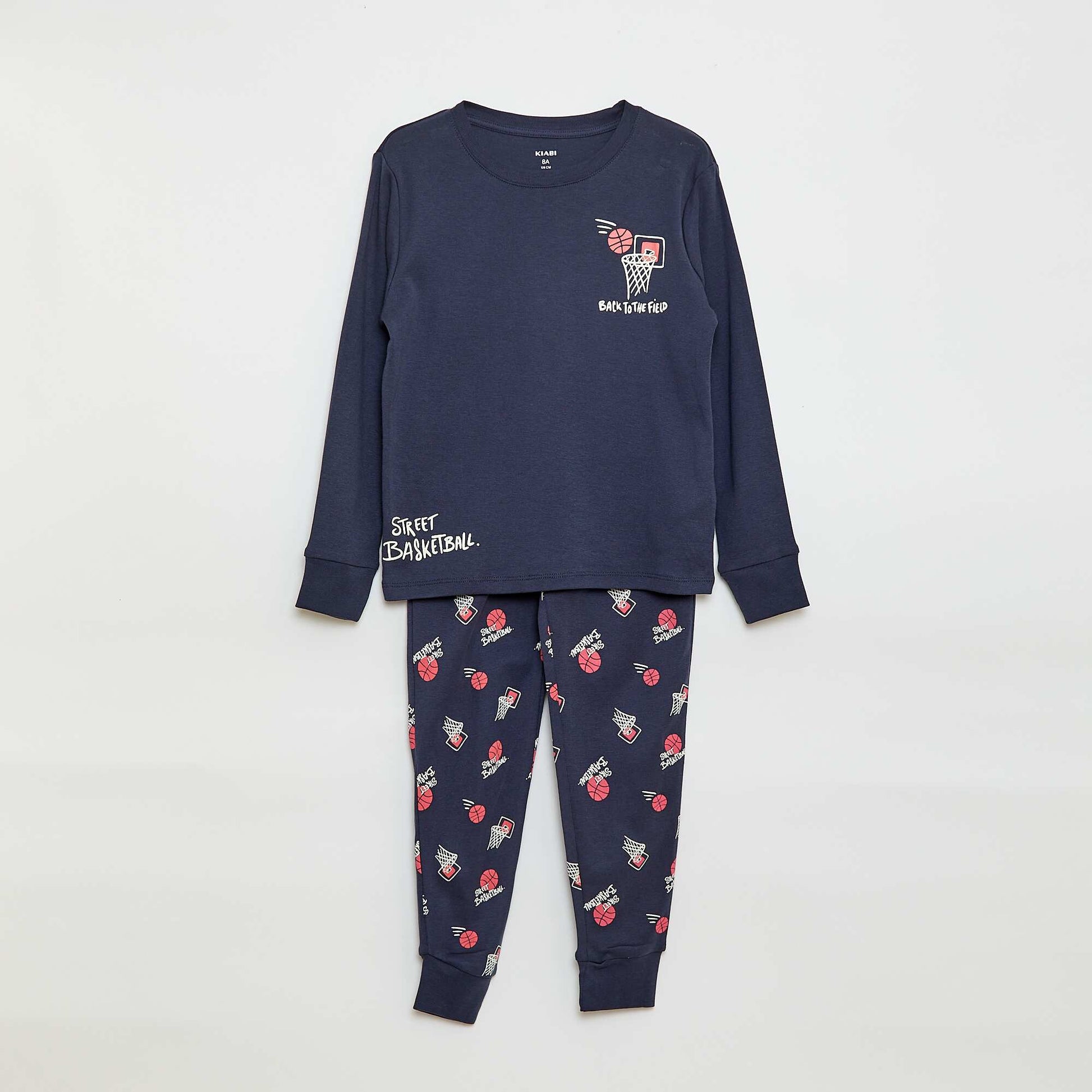 Conjunto de pijama largo estampado - 2 piezas AZUL