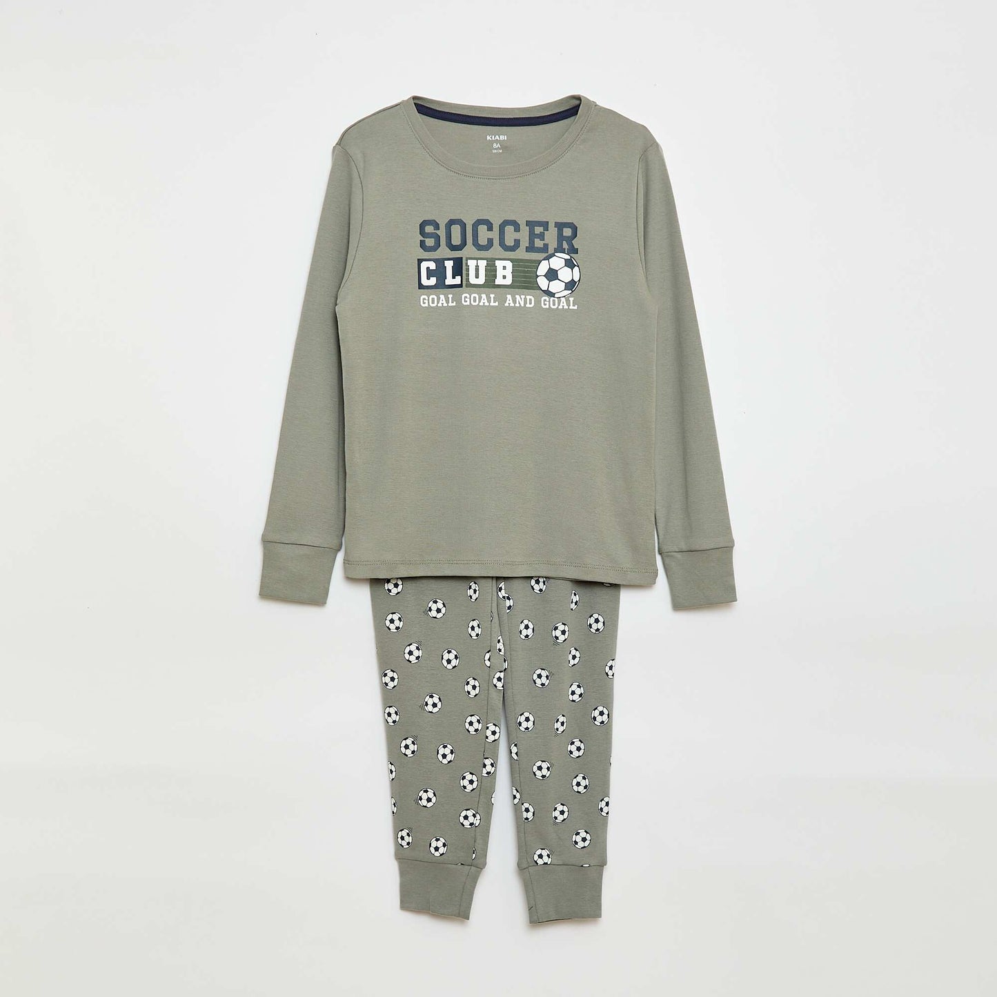 Conjunto de pijama largo estampado - 2 piezas GRIS