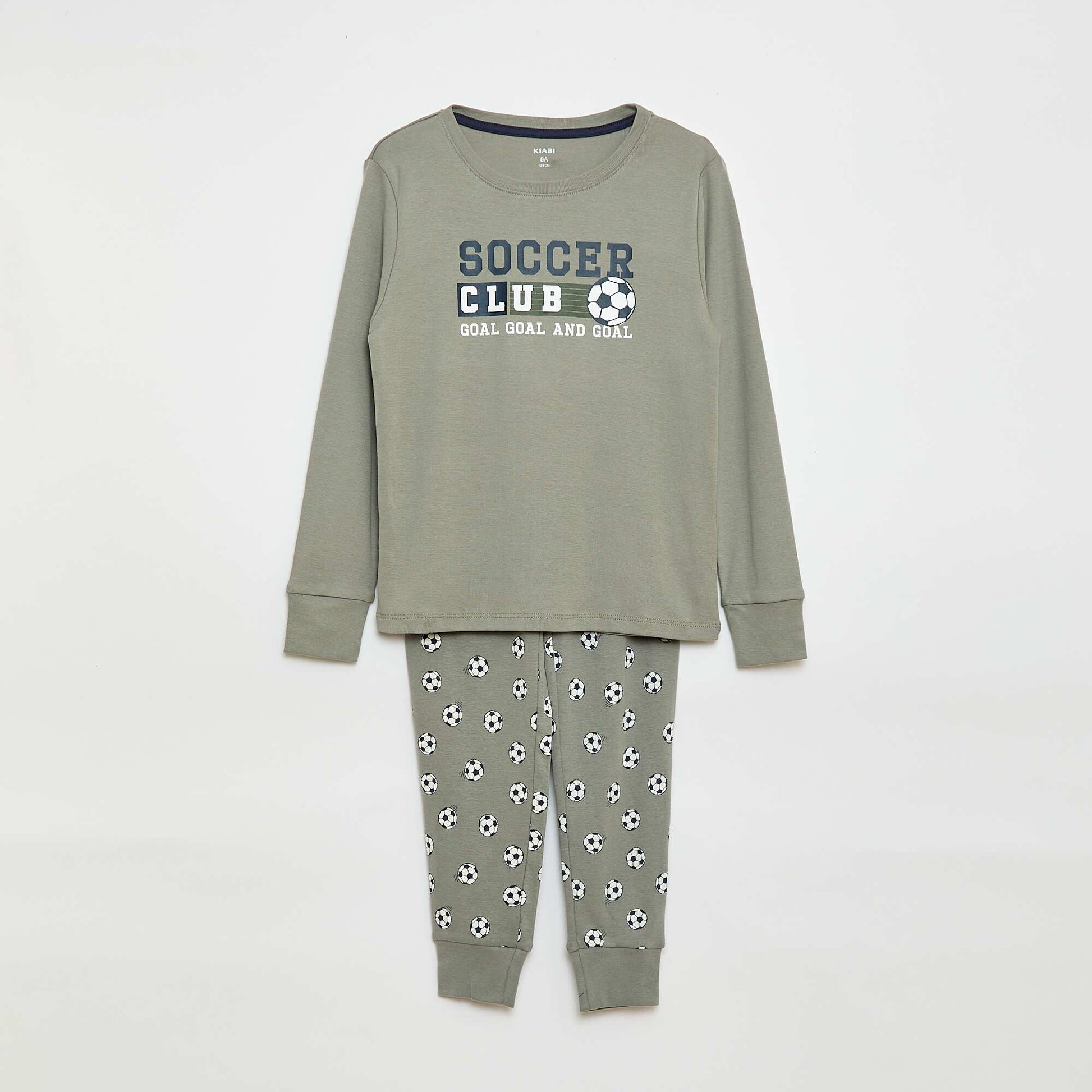 Conjunto de pijama largo estampado - 2 piezas GRIS