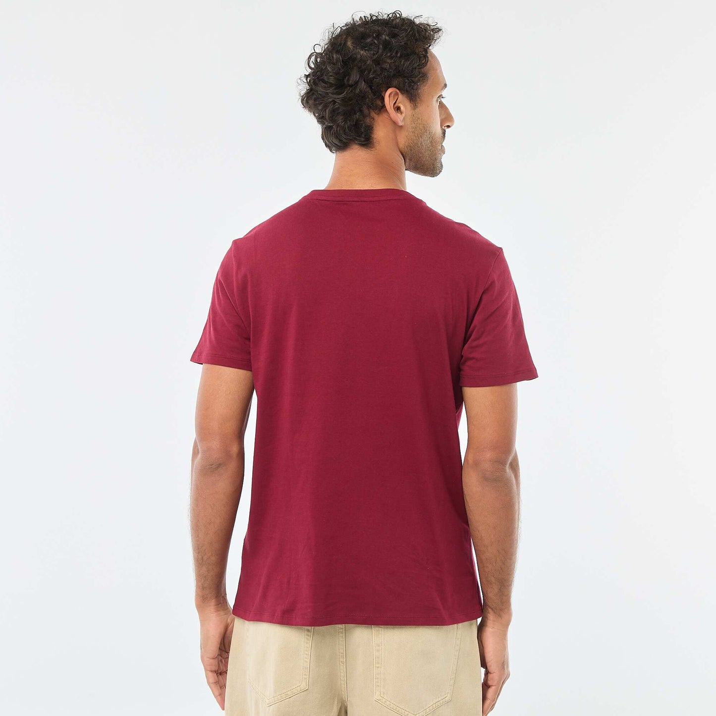 Camiseta de cuello redondo y manga corta estampada ROJO