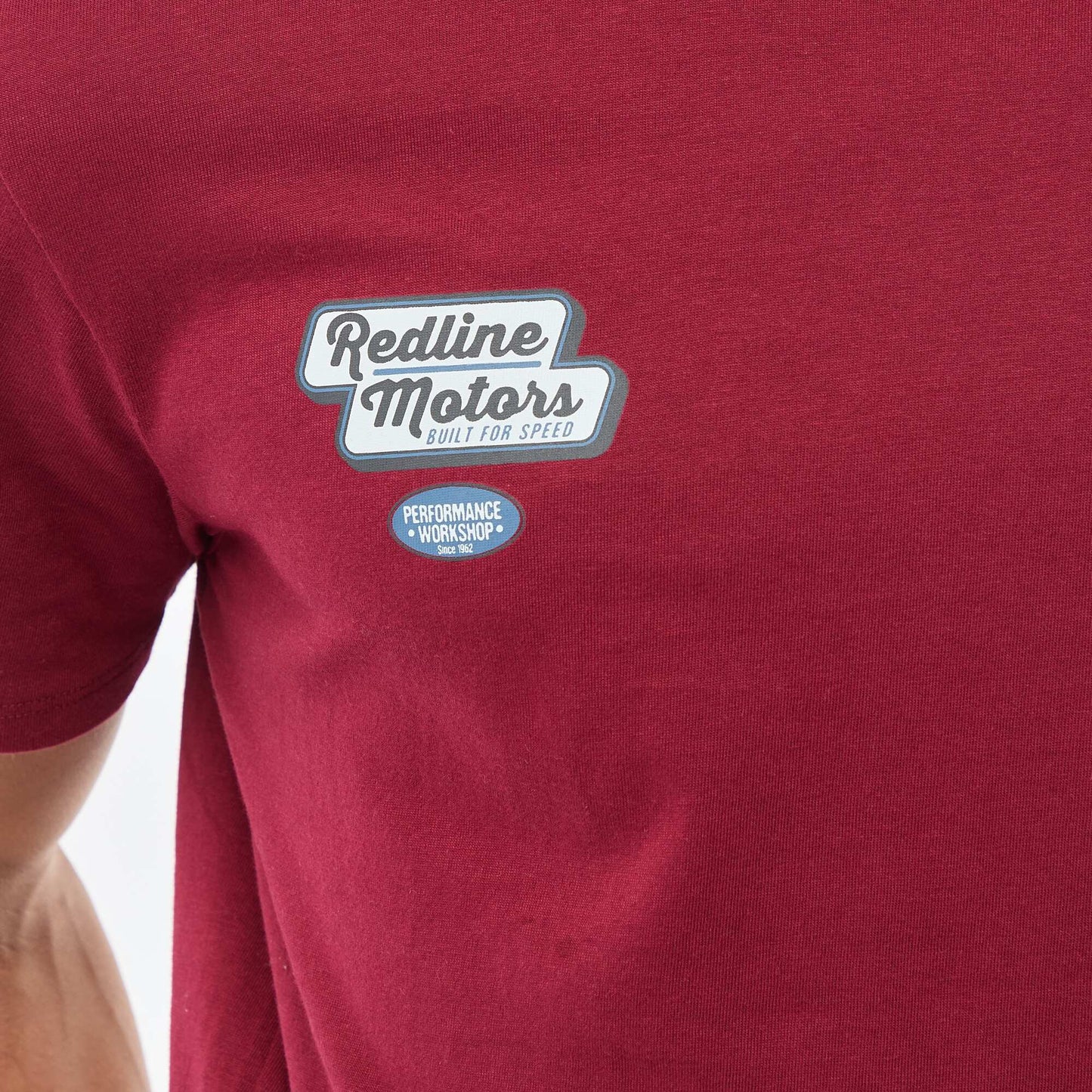 Camiseta de cuello redondo y manga corta estampada ROJO