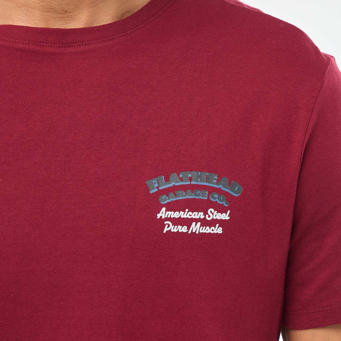 Camiseta de cuello redondo y manga corta estampada ROJO