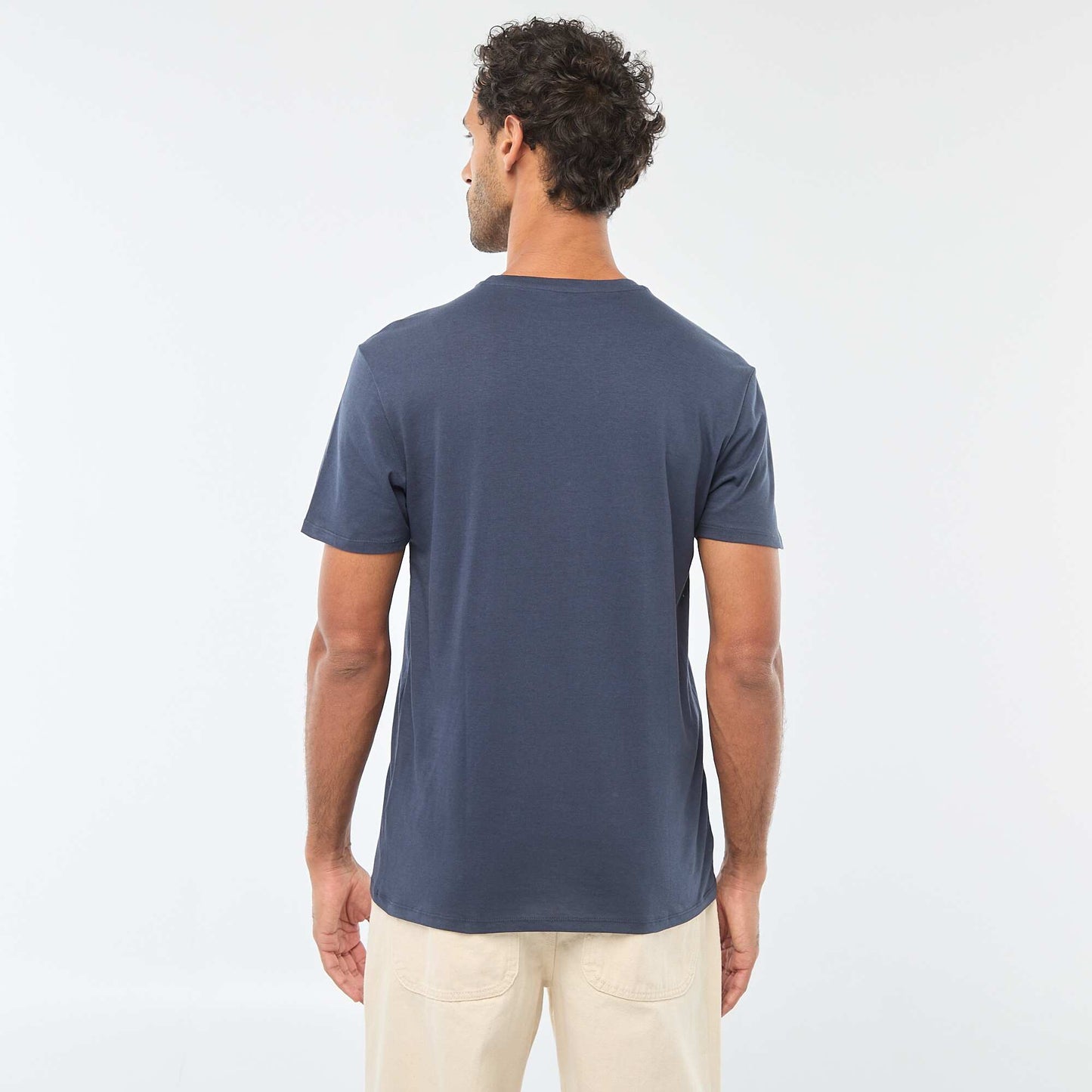 Camiseta de cuello redondo y manga corta estampada AZUL