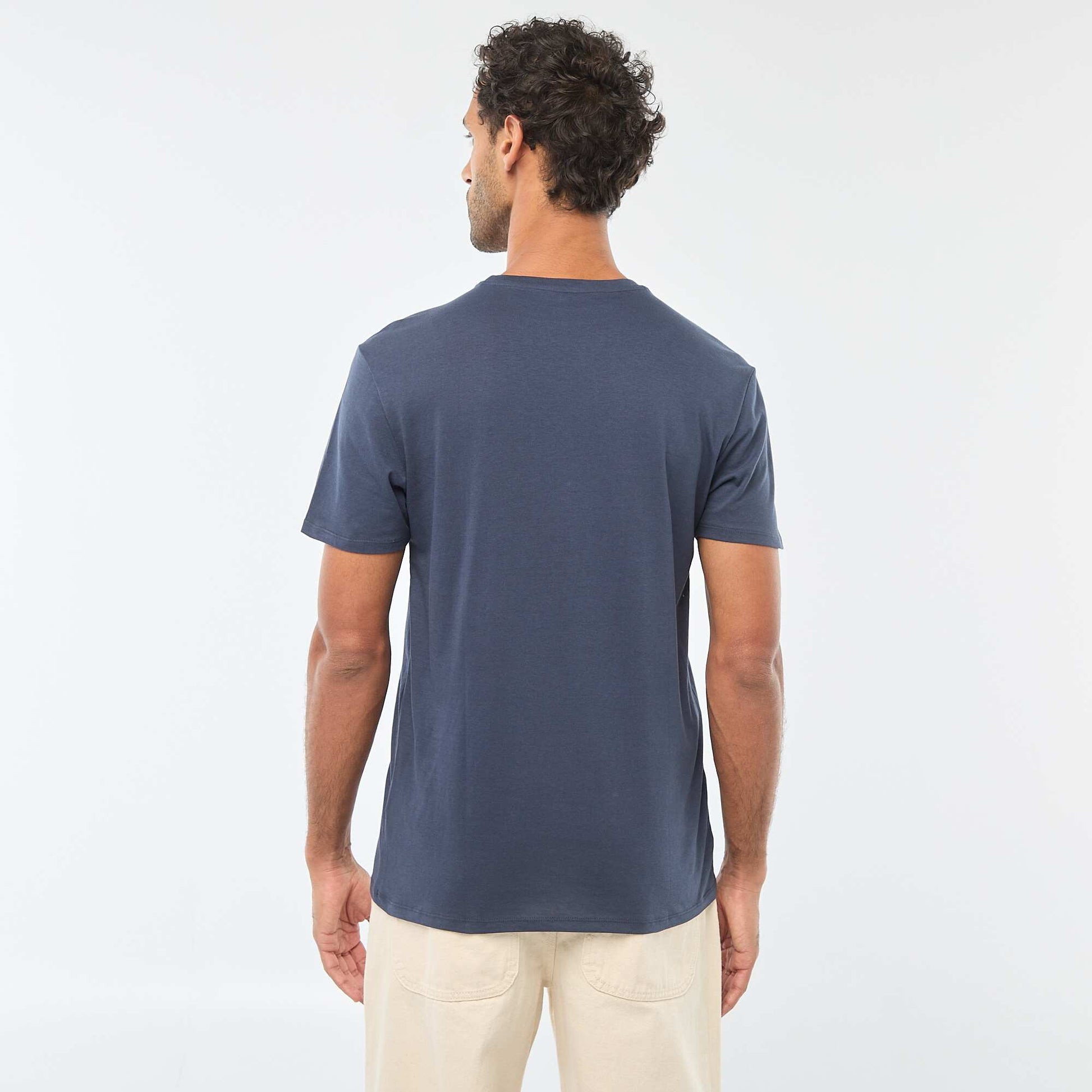 Camiseta de cuello redondo y manga corta estampada AZUL