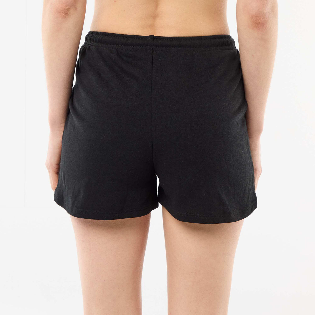 Pantalón corto en algodón liso con cordón NEGRO