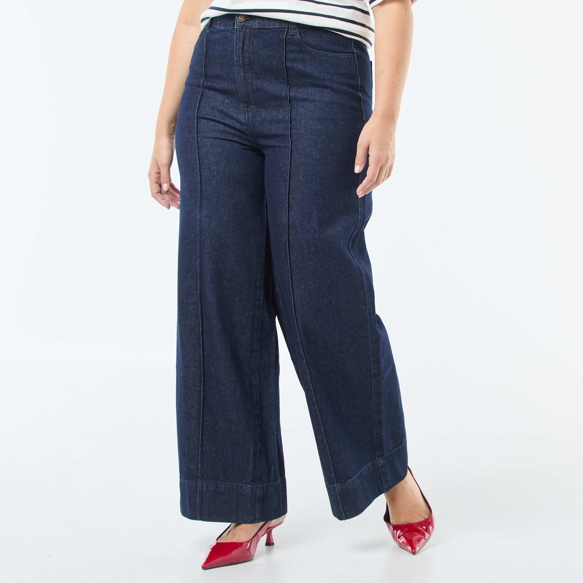 Jean de talle alto wide leg AZUL