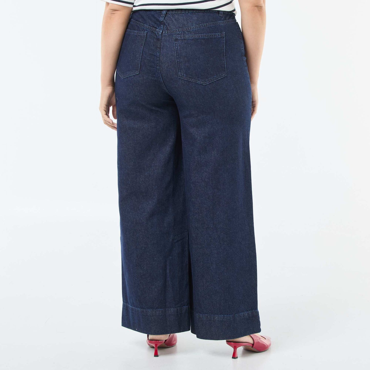 Jean de talle alto wide leg AZUL
