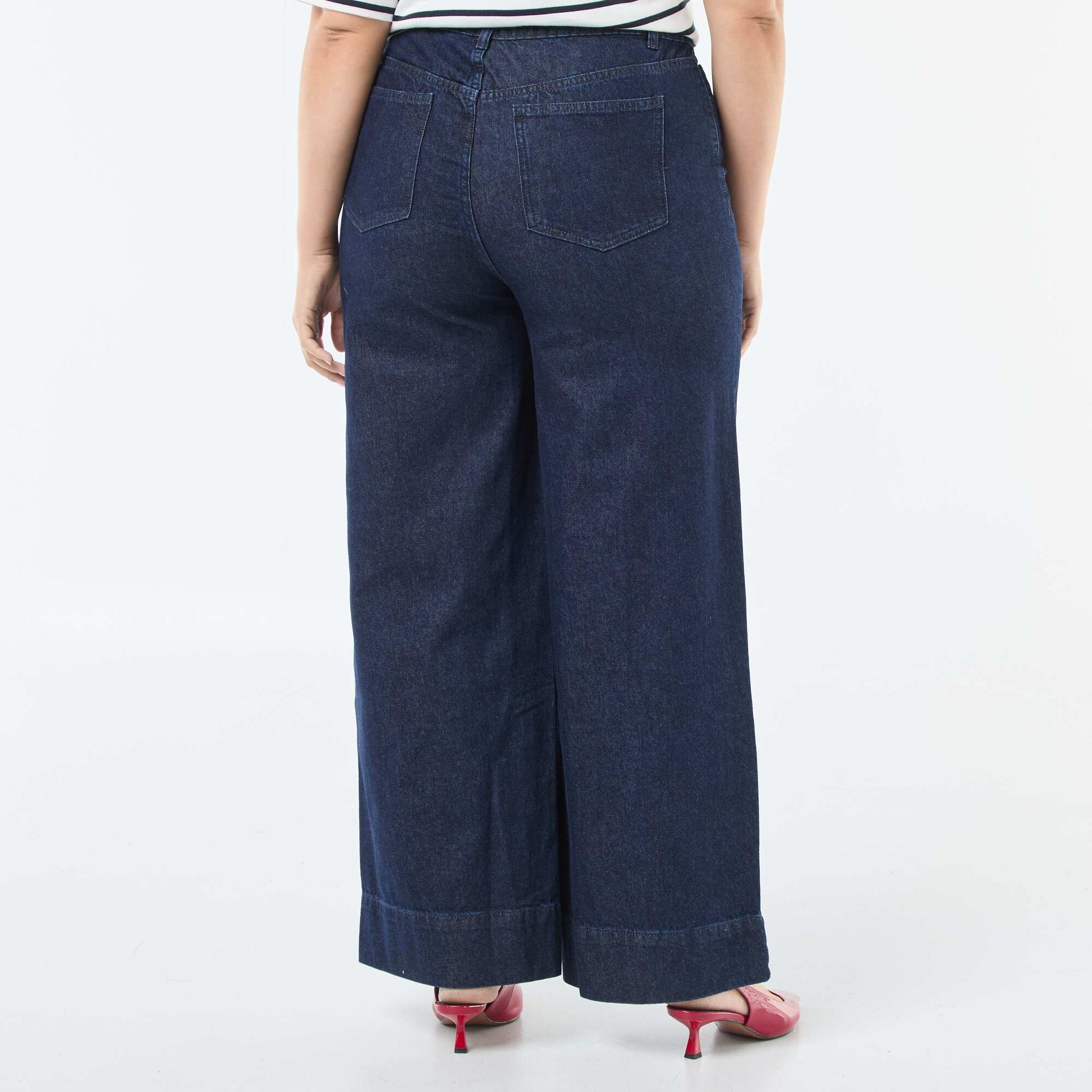 Jean de talle alto wide leg AZUL