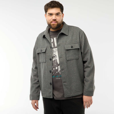 Sobrecamisa con abertura abotonada y bolsillos con solapa GRIS