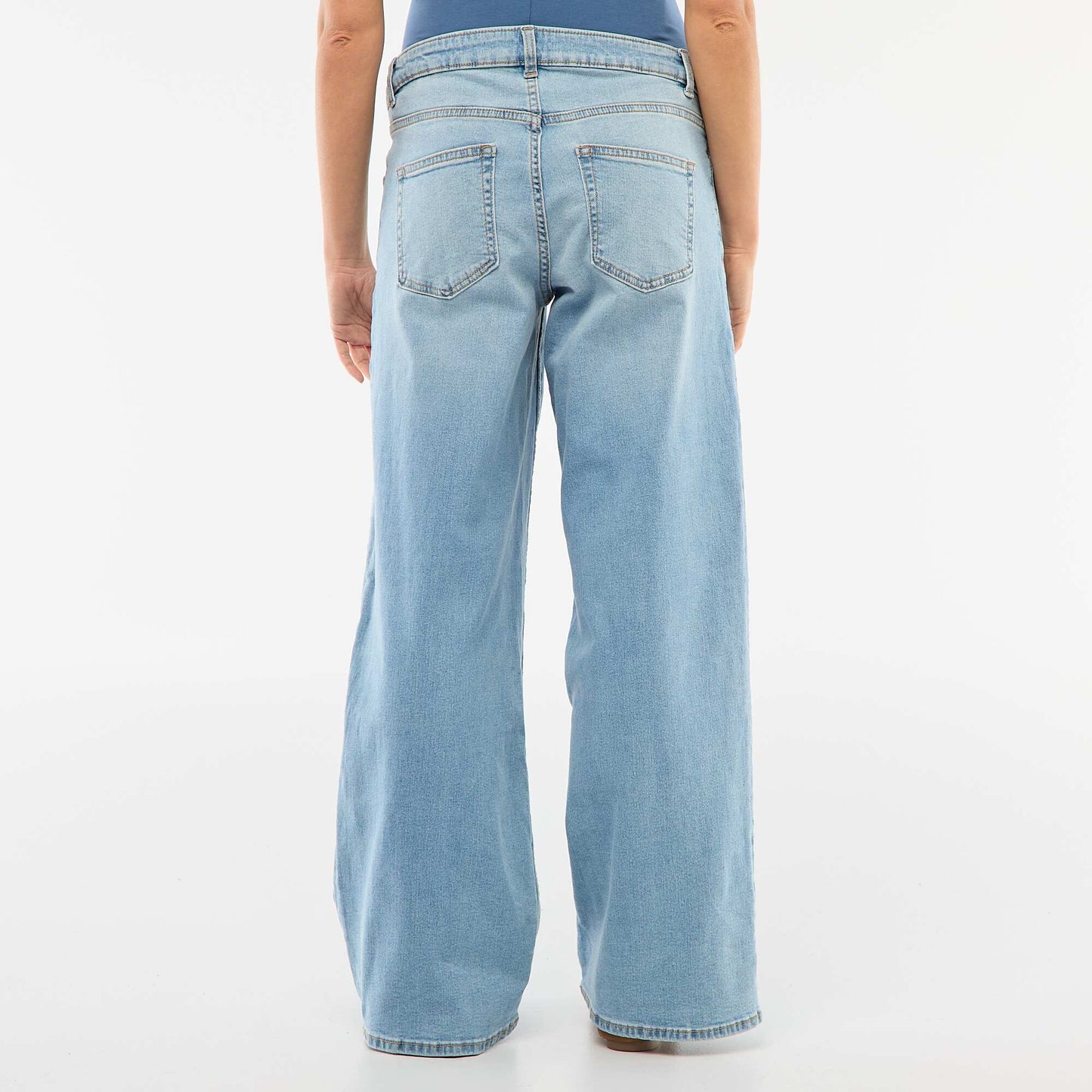 Jean maternidad wide leg AZUL