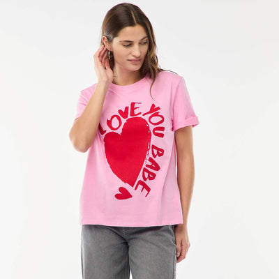 Camiseta estampada de manga corta ROSA