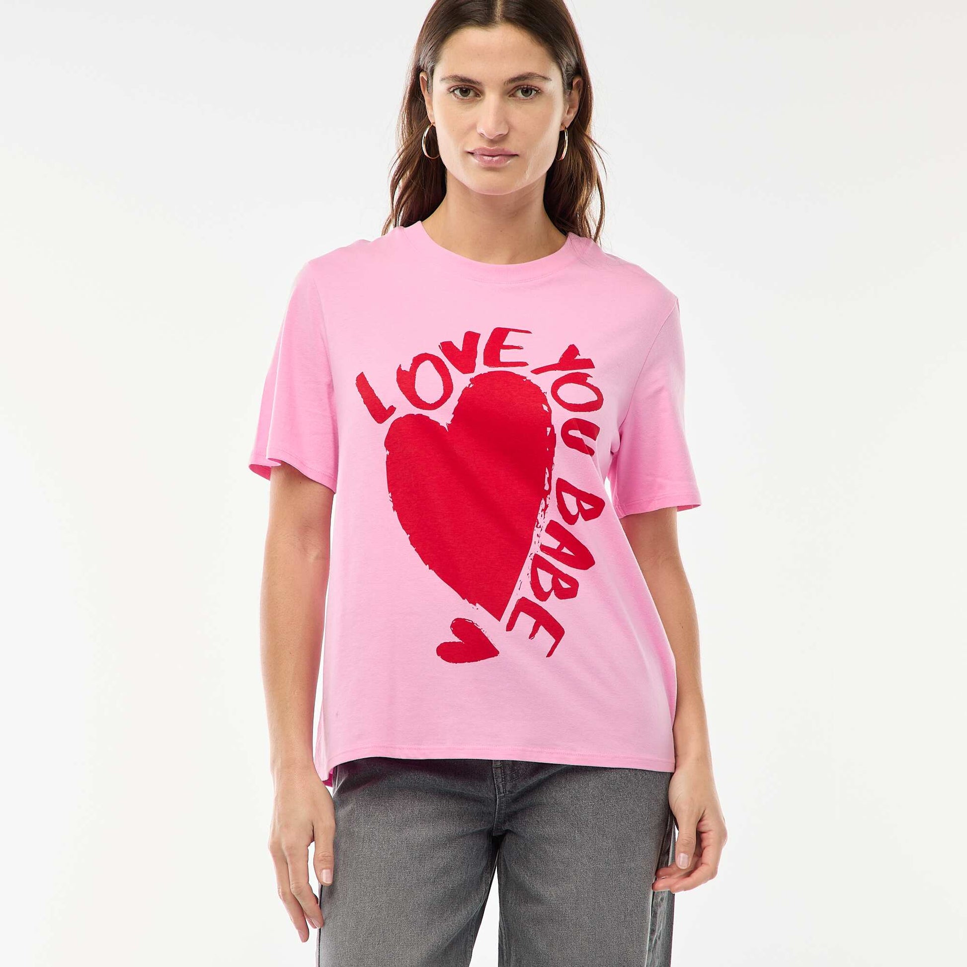 Camiseta estampada de manga corta ROSA
