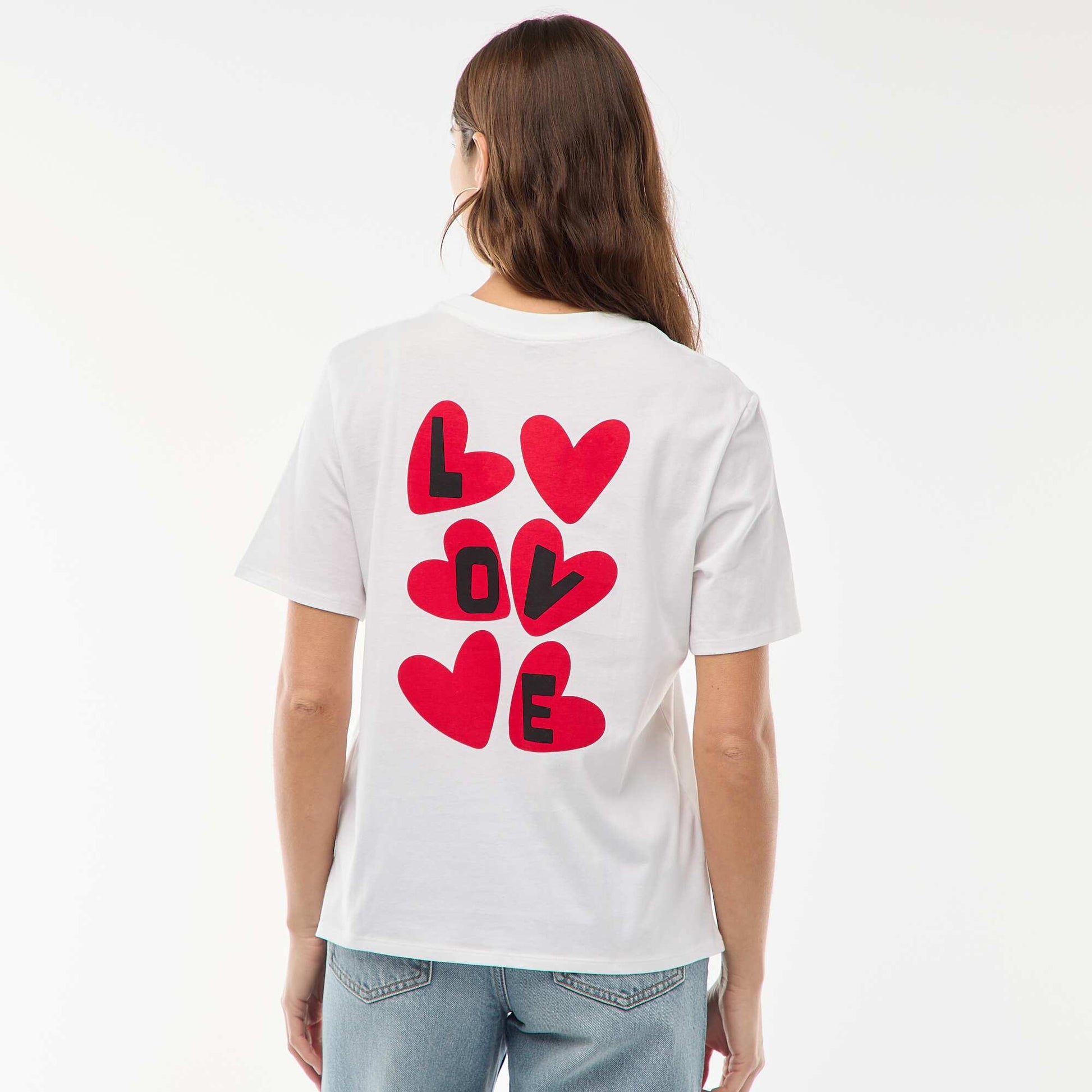 Camiseta estampada de manga corta BLANCO