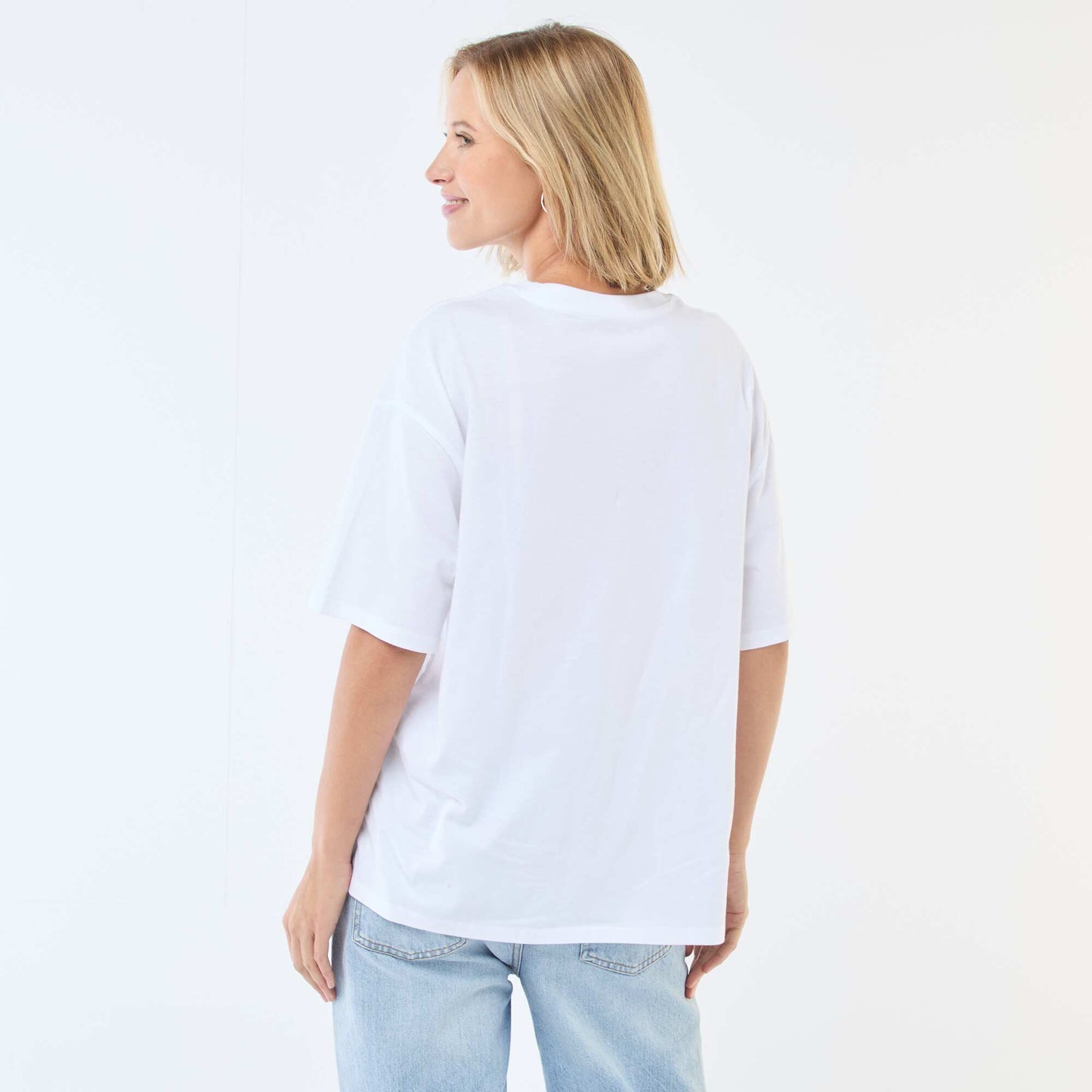 Camiseta oversize con mensaje AZUL