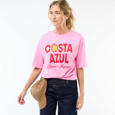 Camiseta oversize con mensaje ROSA