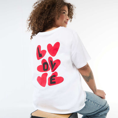 Camiseta corte oversize de manga corta BLANCO