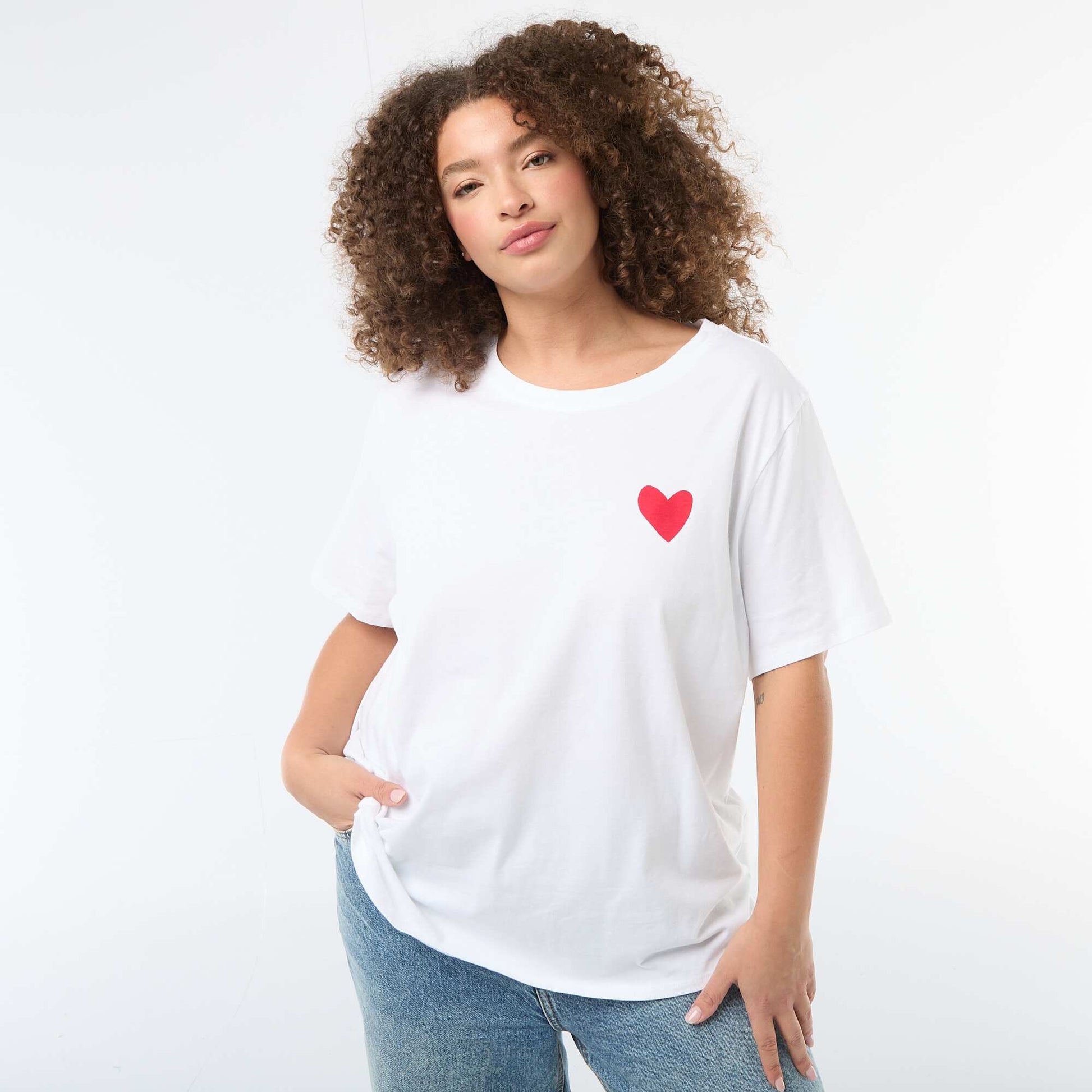 Camiseta corte oversize de manga corta BLANCO
