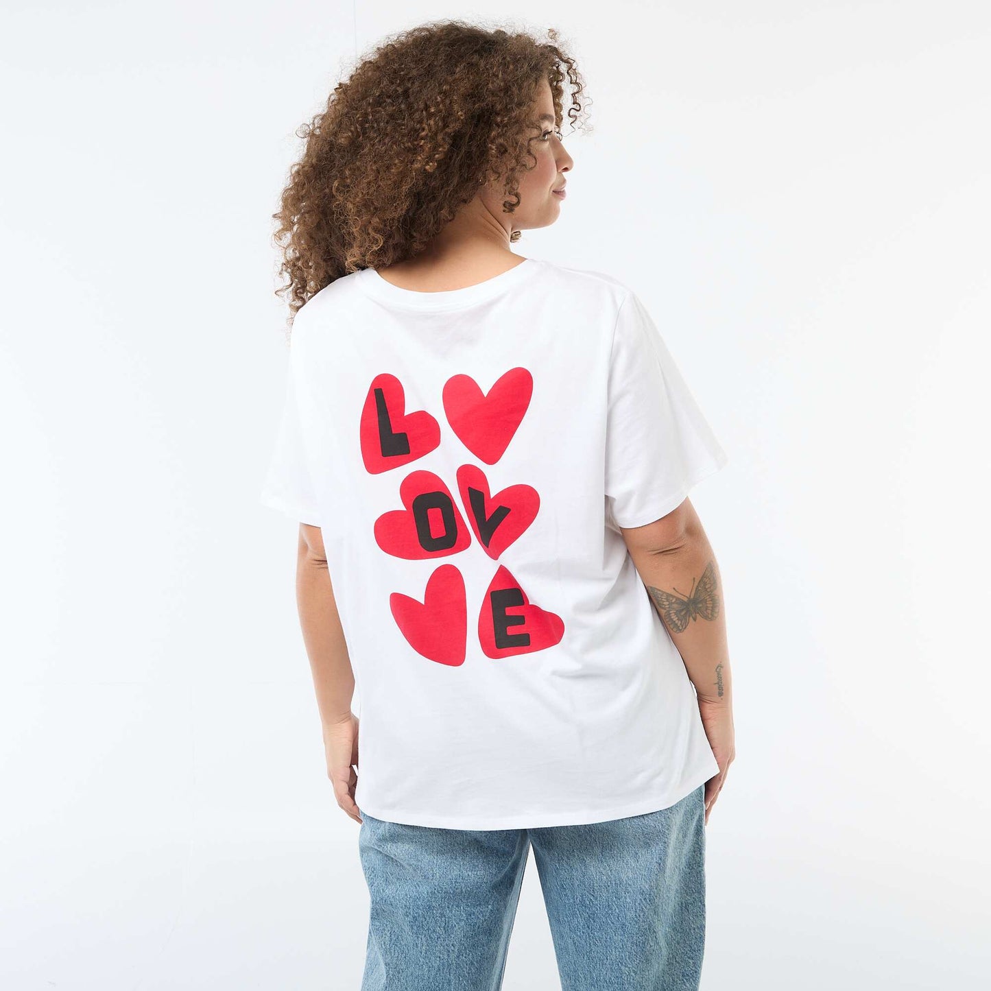 Camiseta corte oversize de manga corta BLANCO