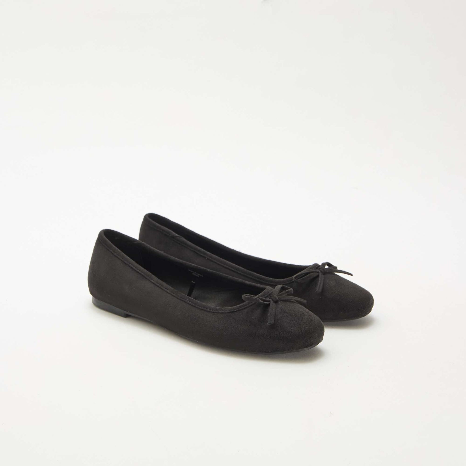 Bailarinas lisas de antelina NEGRO