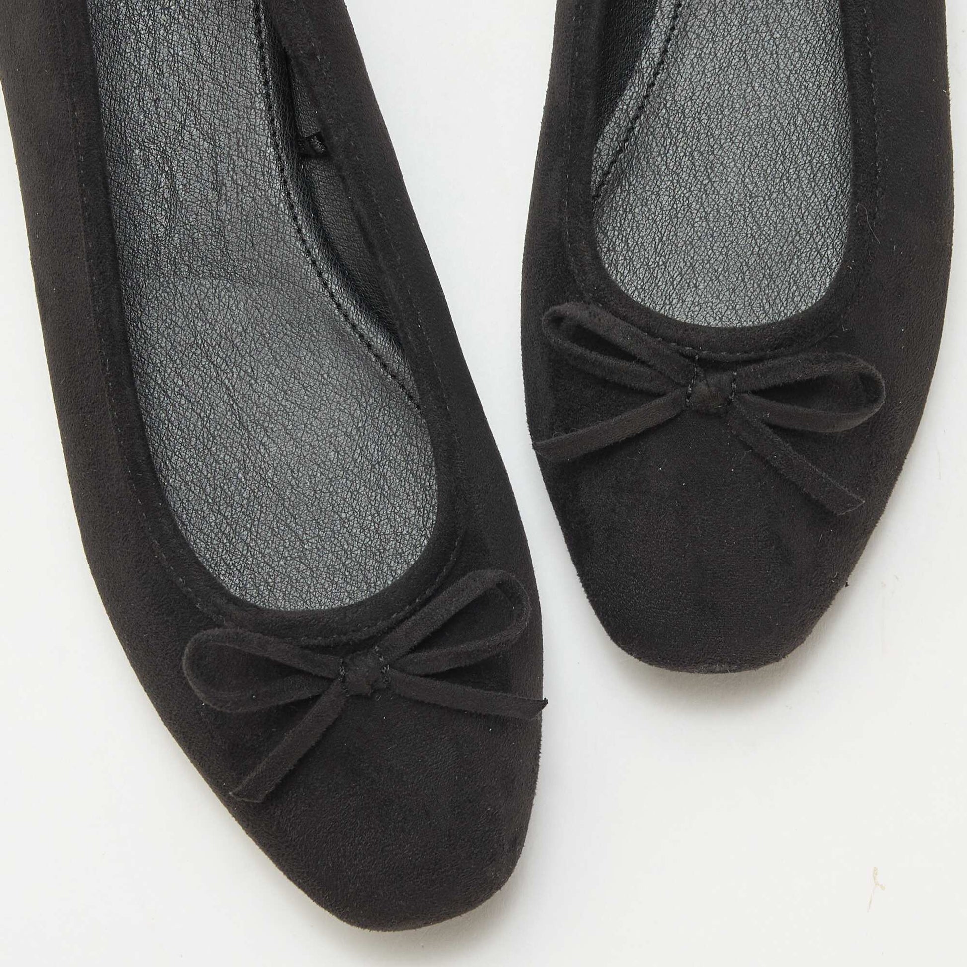 Bailarinas lisas de antelina NEGRO