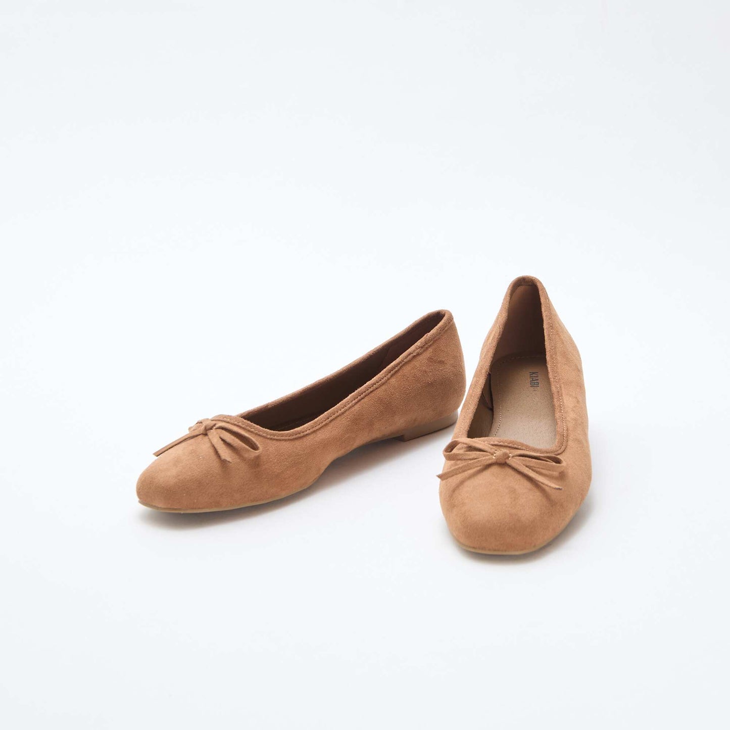 Bailarinas lisas de ante sintético MARRON
