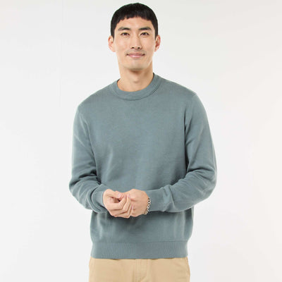 Sweater liso de cuello redondo AZUL
