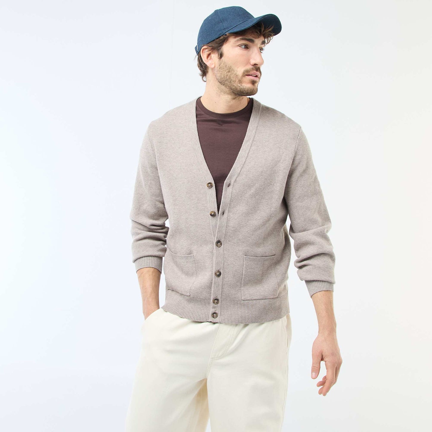 Cárdigan liso BEIGE