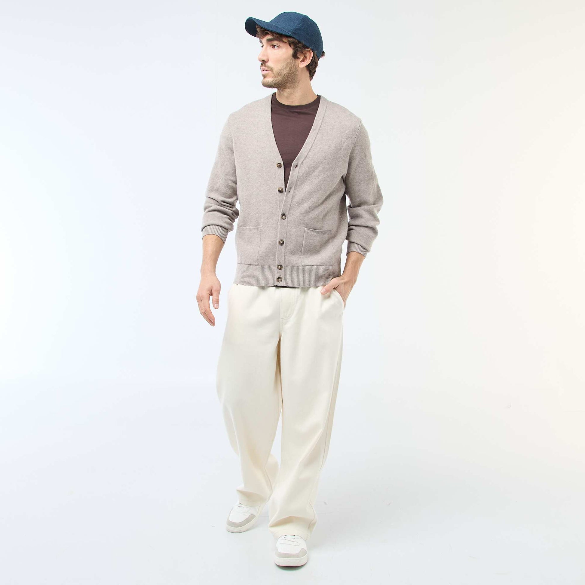 Cárdigan liso BEIGE