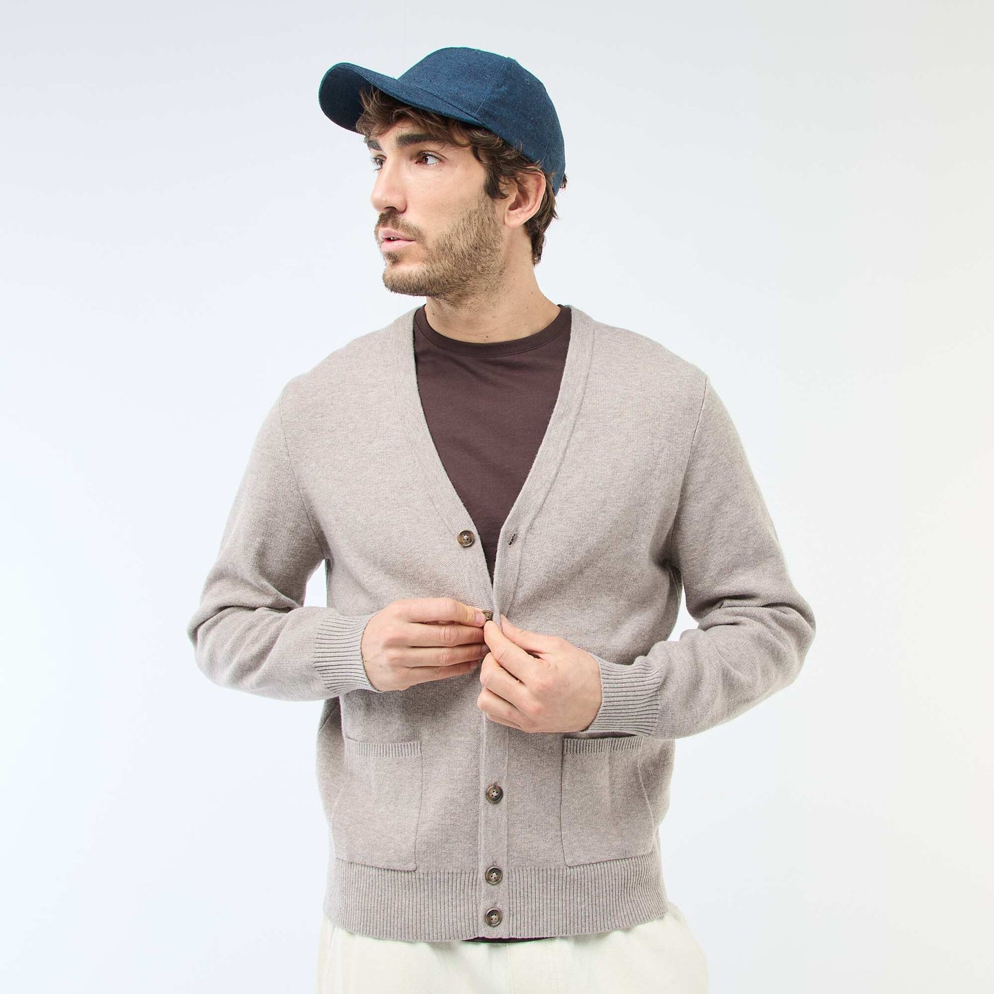 Cárdigan liso BEIGE