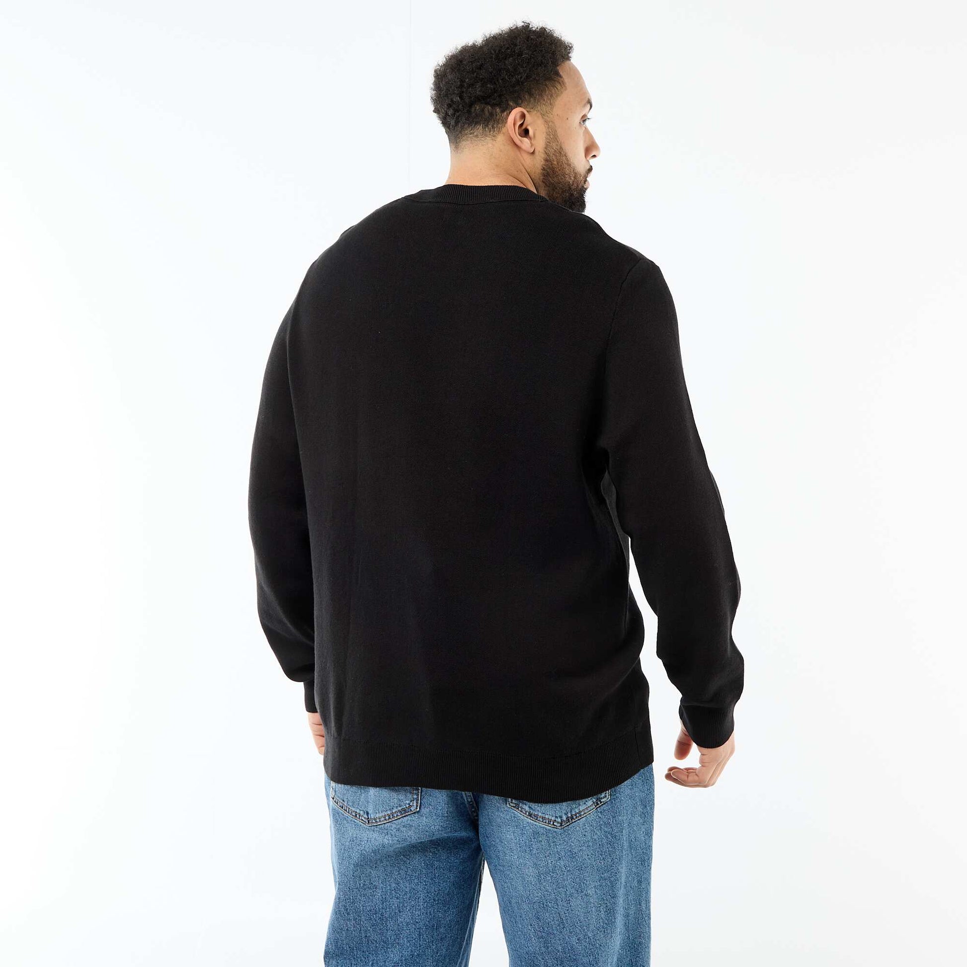 Sweater de punto con cuello redondo NEGRO