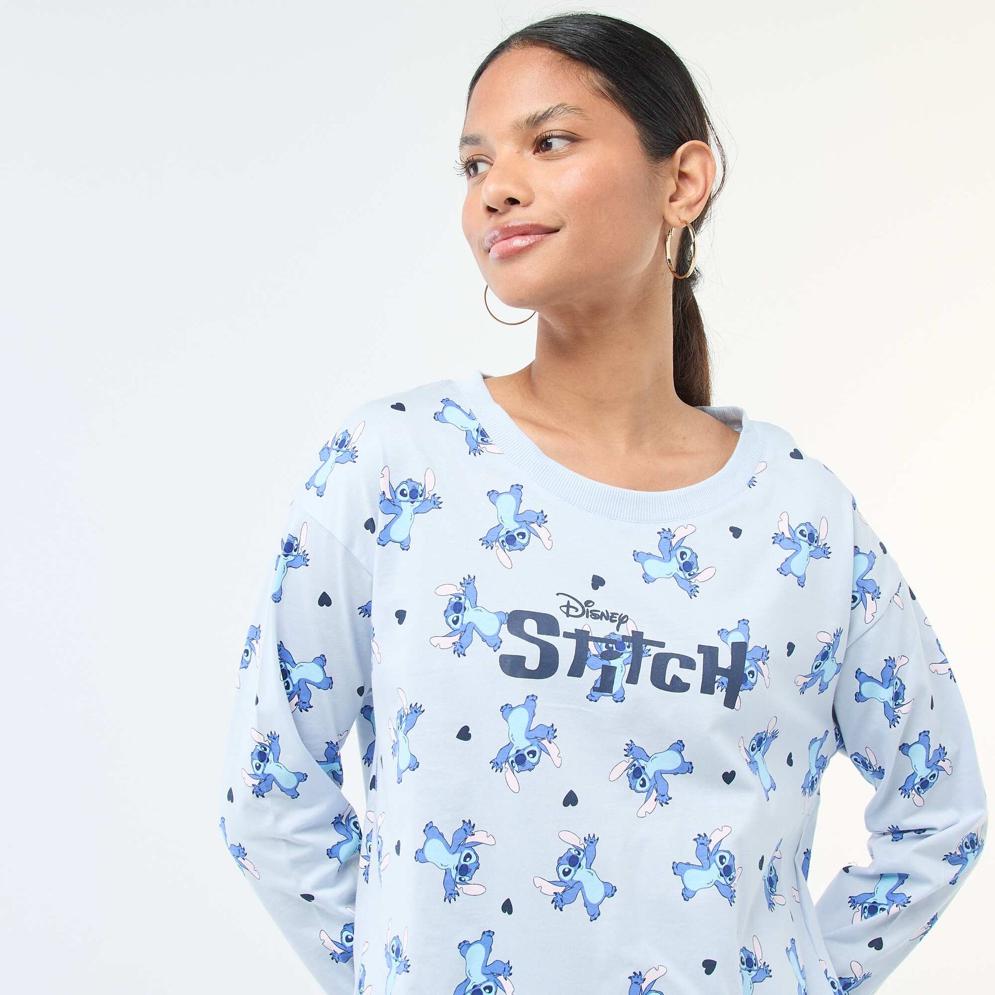 Pijama de 2 piezas estampado 'Stitch' AZUL
