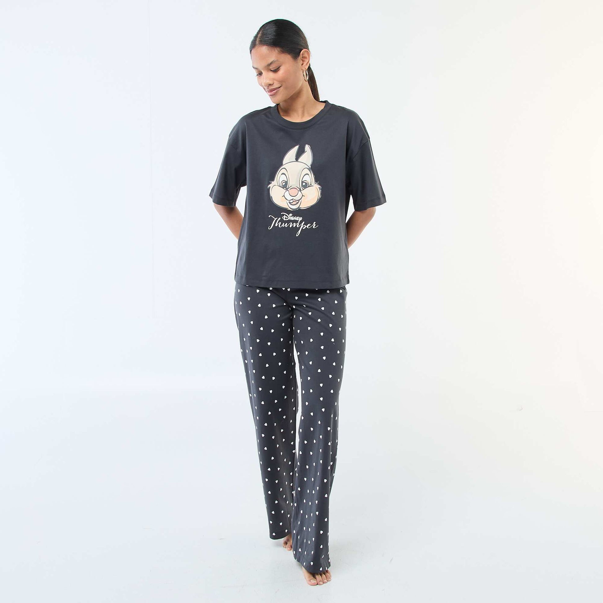 Pijama de 2 piezas estampado 'Tambor' NEGRO
