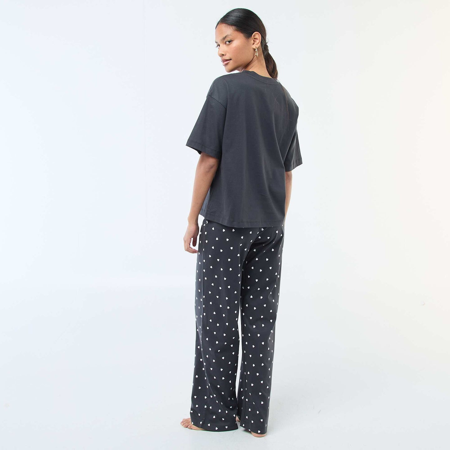 Pijama de 2 piezas estampado 'Tambor' NEGRO