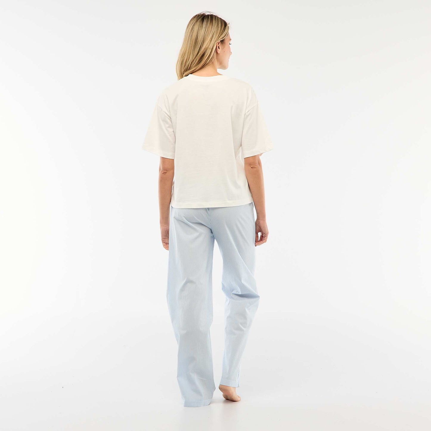 Conjunto de pijama camiseta + pantalón de popelina 'Angel' - 2 piezas BLANCO