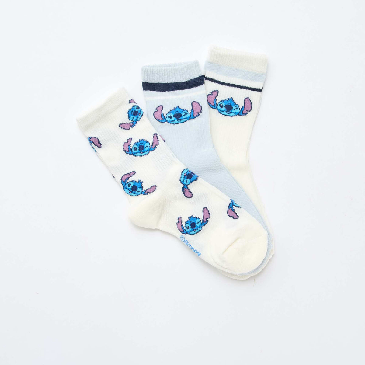 Pack de 3 pares de medias 'Stitch' AZUL
