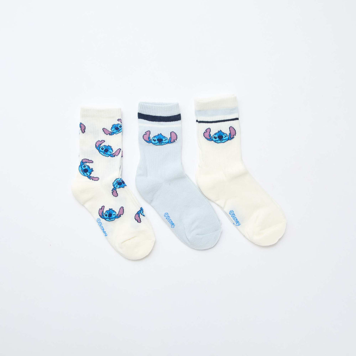 Pack de 3 pares de medias 'Stitch' AZUL