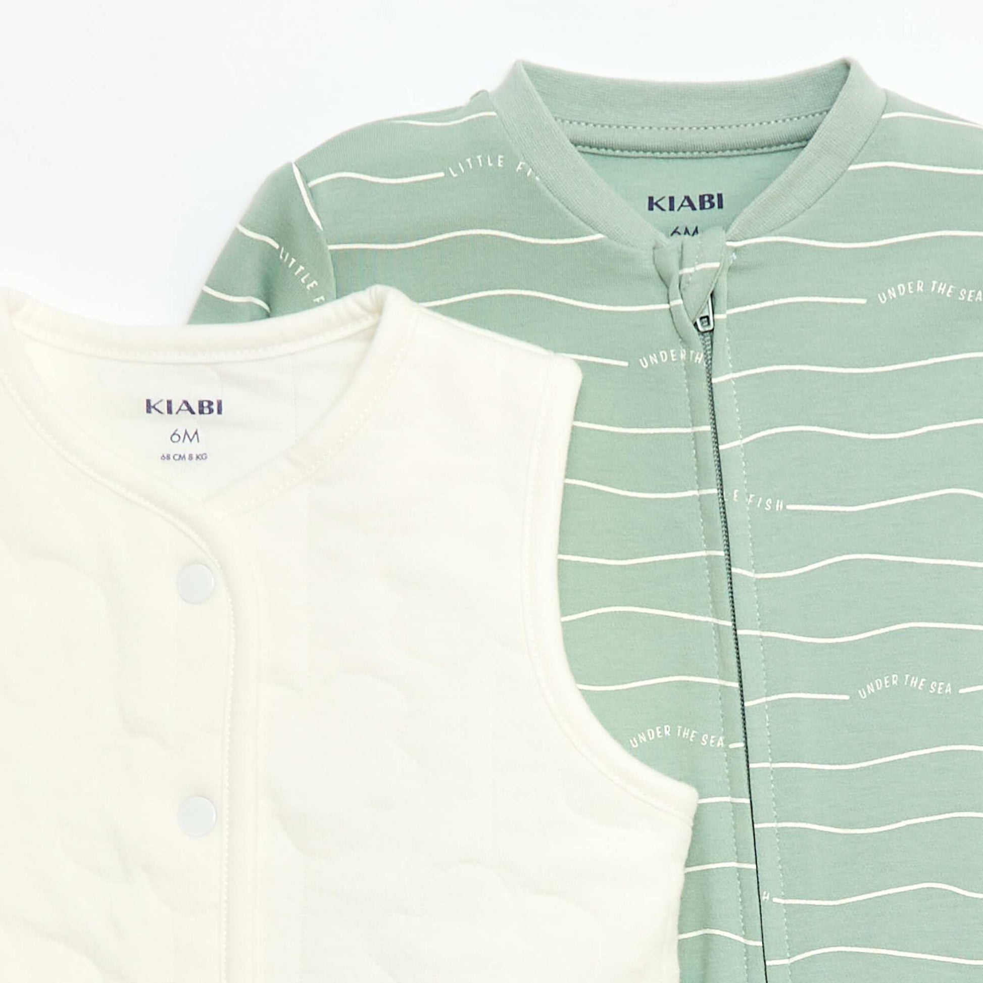 Conjunto pijama + chaleco acolchado VERDE