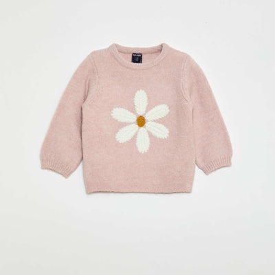 Sweater de punto con bordado ROSA