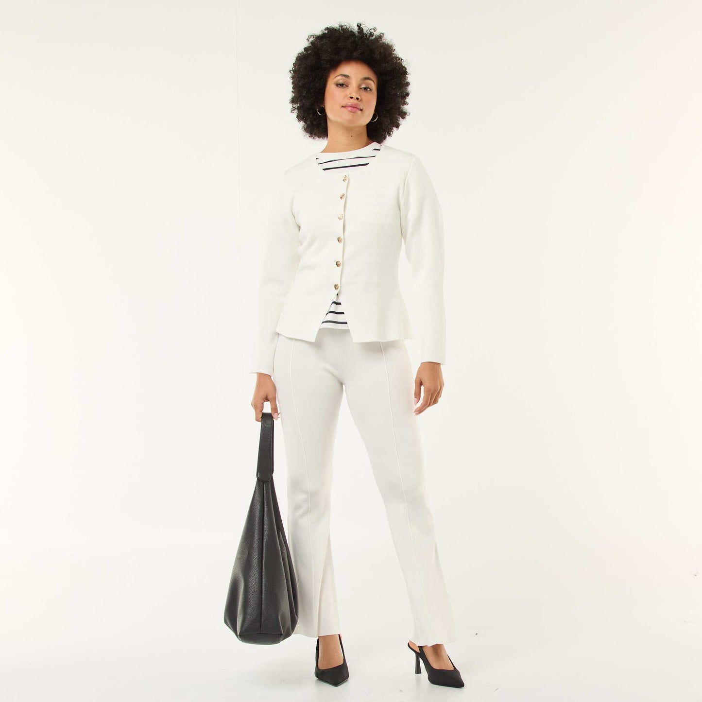 Chaqueta con botones dorados BLANCO